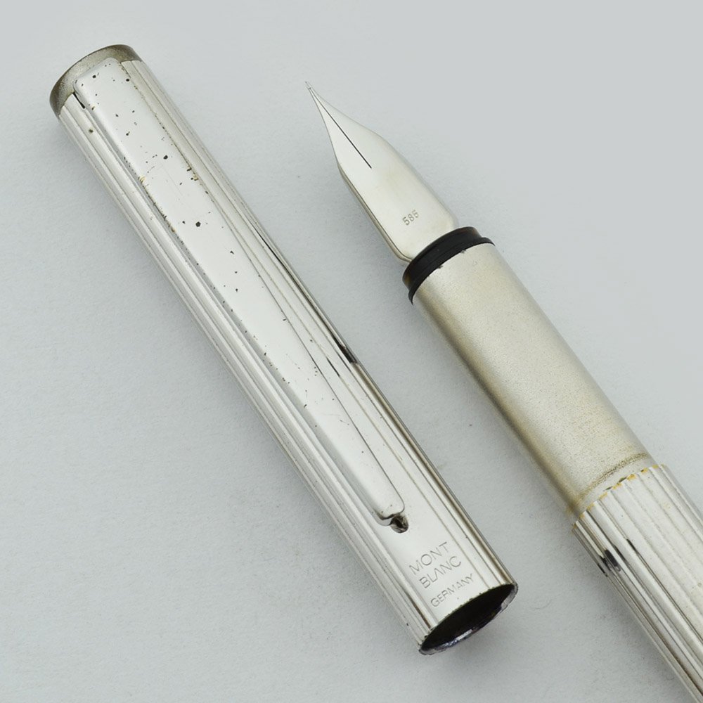 Montblanc Noblesse 万年筆 シルバー　585 Montblanc Noblesse Fountain Pen - Chrome Plated, 1980s, Extra Fine